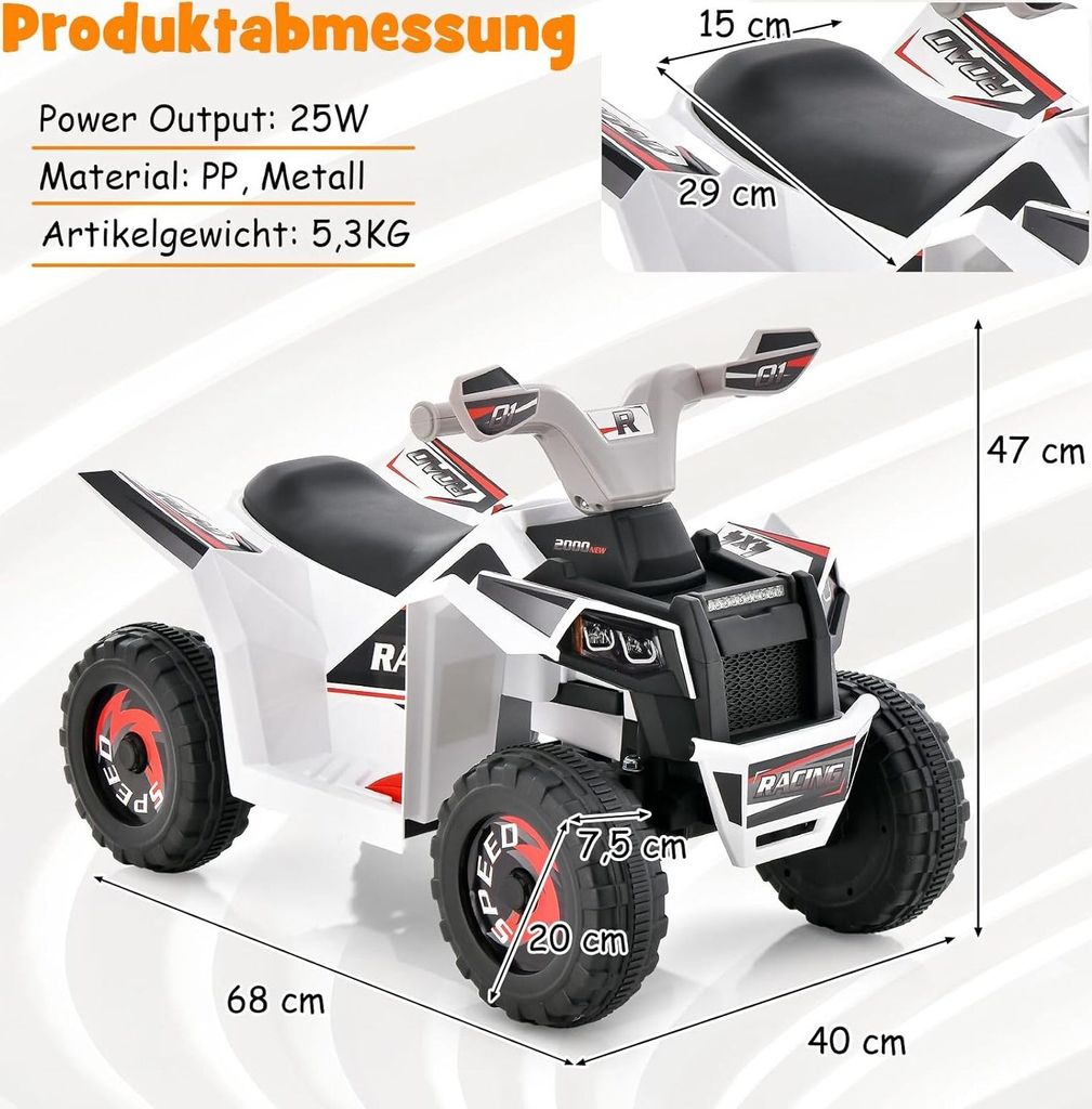 Ladeanschluss Kinder Elektroauto - 6V 12V 24V Steckdose Mit Sicherung