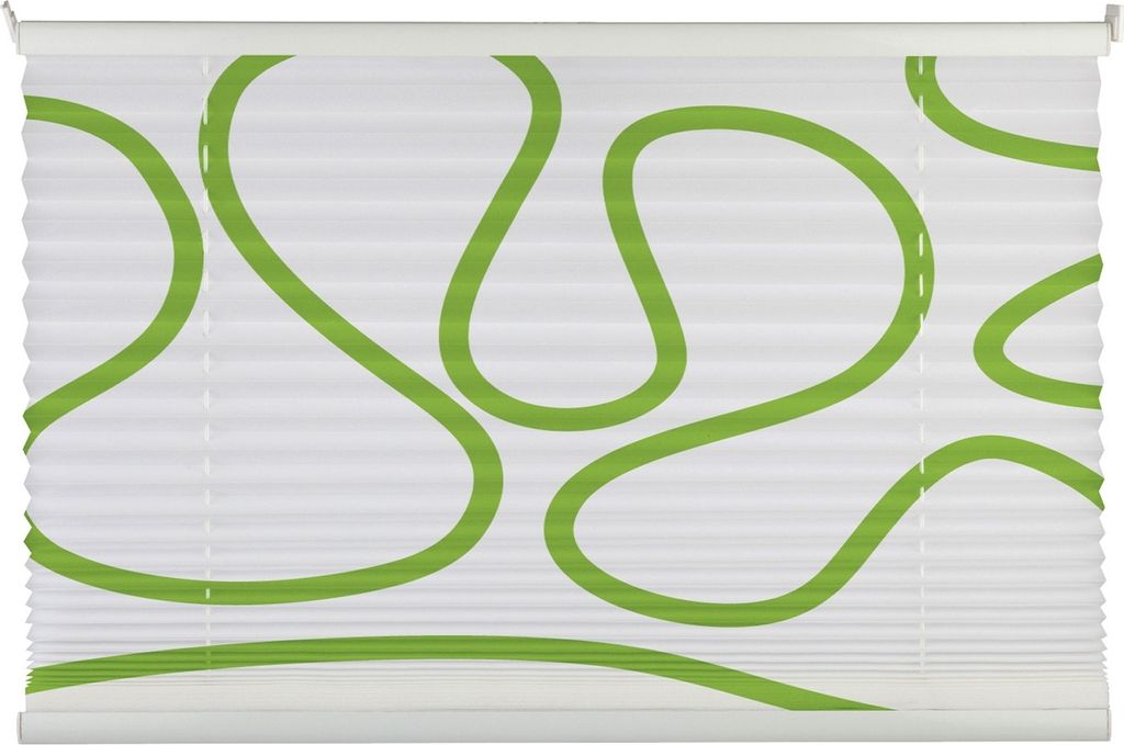 Plissee - Weiß - Grün - 80 x 210 cm - Klemmträger