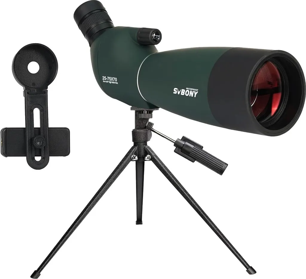 Longue-vue Svbony SV28PLUS 25-75x70mm BAK4 FMC avec Trépied Inclus