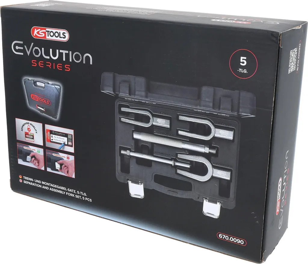 Extraire une rotule grippée : Jeu de 5 fourches KS TOOLS 670.0090