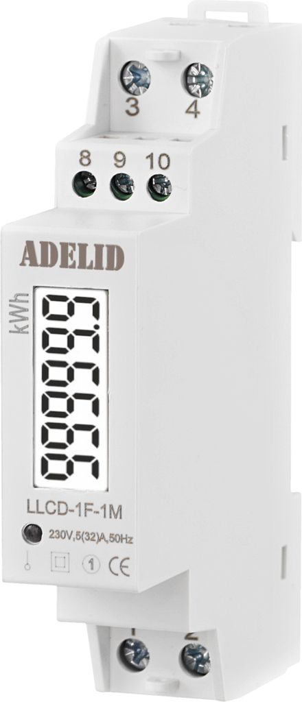 Wechselstromzähler DIN Hutschiene digital LCD MID 1-Phase S0 Interface Signalleuchte 5(32)A