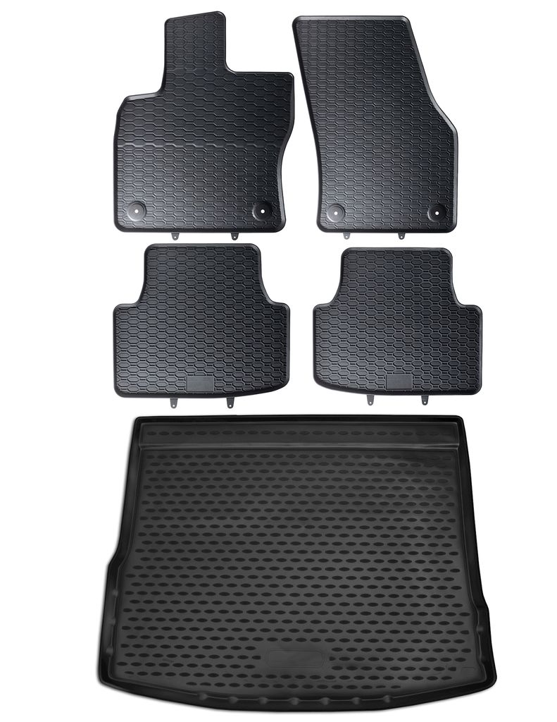 Gummi Kofferraumwanne + Fußmatten Set für VW
