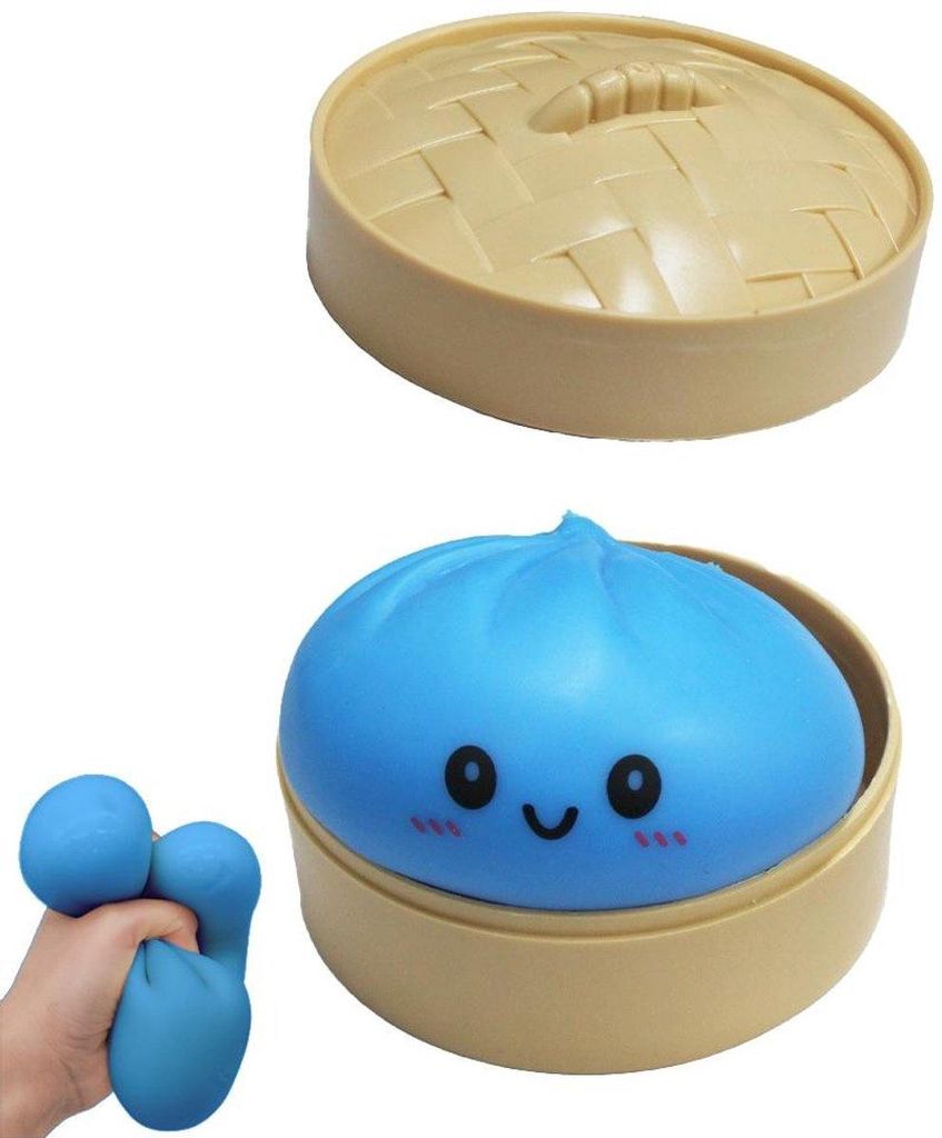 Hochwertiger, weicher Riesenknödel, Squishy Dumpling, Stressball, Anti-Stress-Fidget, TikTok-Fidget-Toy, Blau