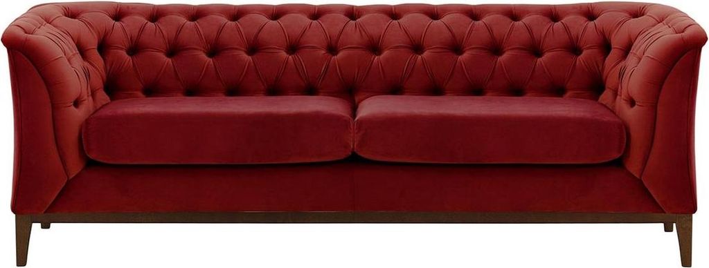 2,5-Sitzer Sofa Chesterfield Modern Wood aus medizinischem Schaumstoff-Velluto 7-dark oak