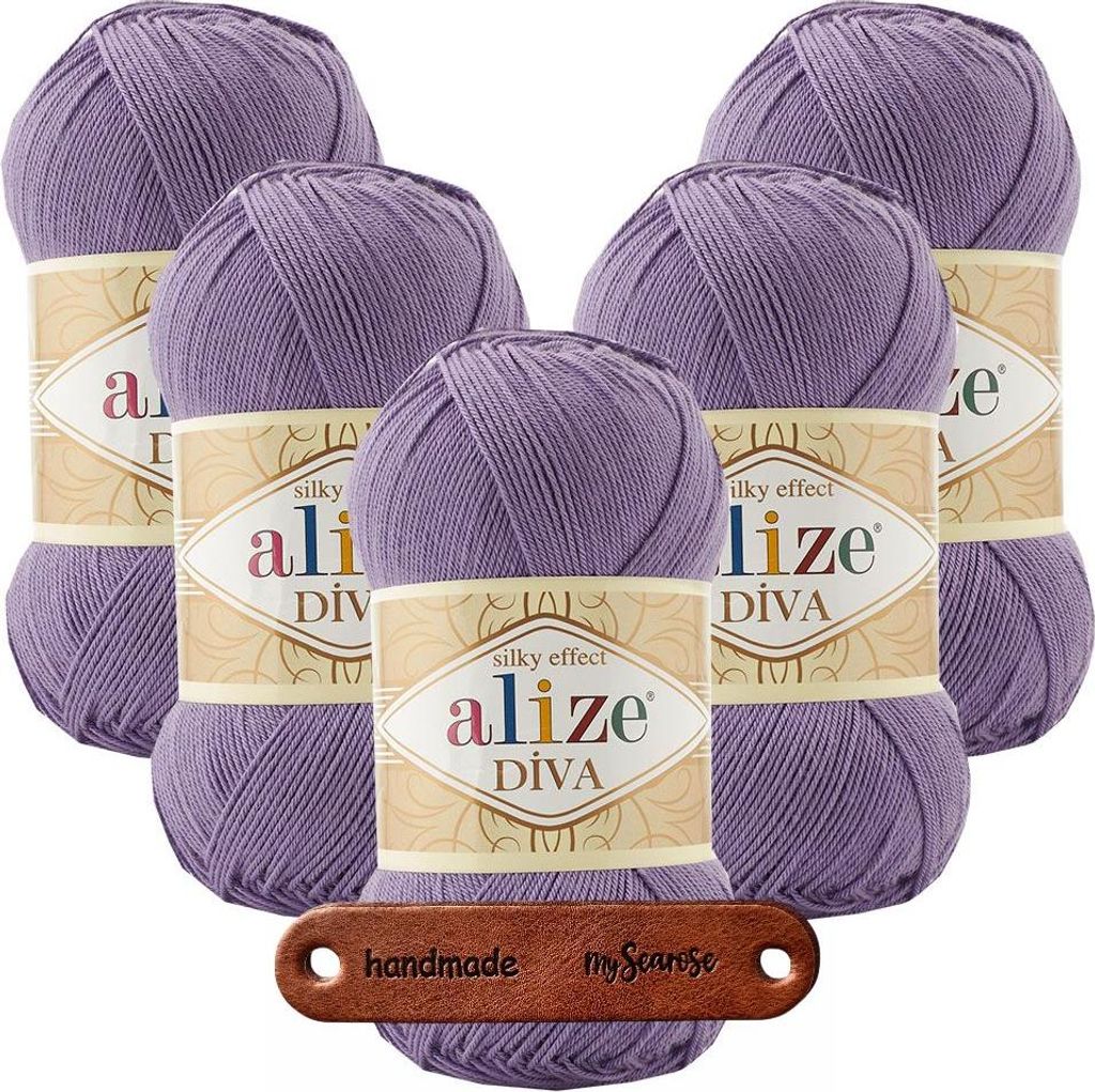5 x ALIZE Diva 622 Violet mit Label