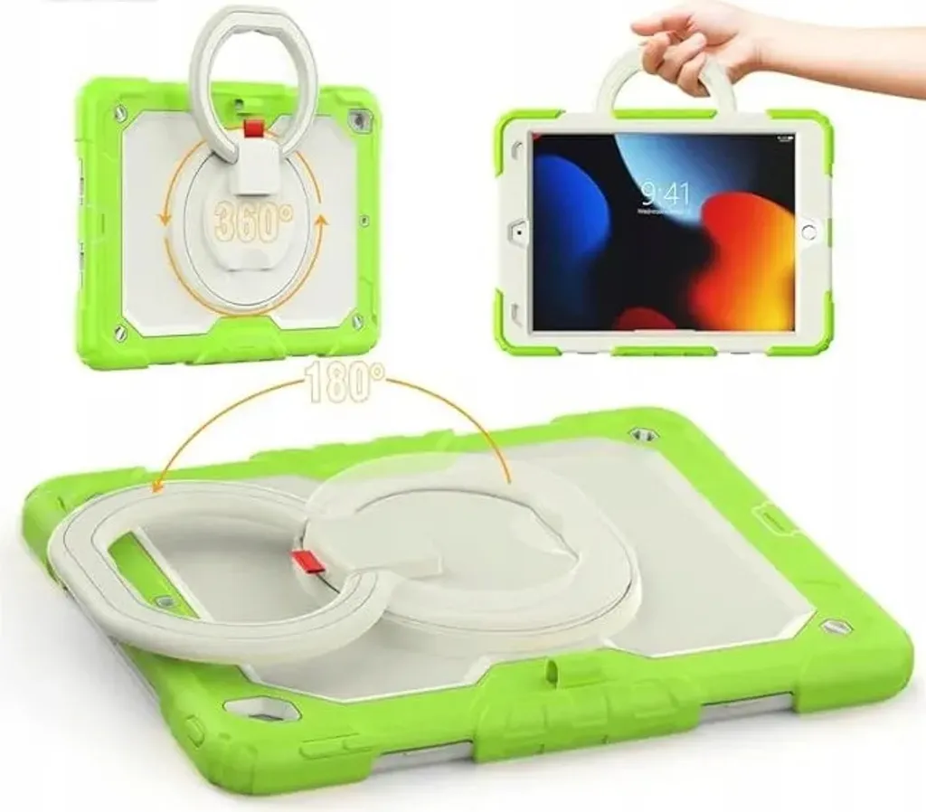 Custodia per iPad 9/8/7 10,2" con supporto e tracolla Verde - 2