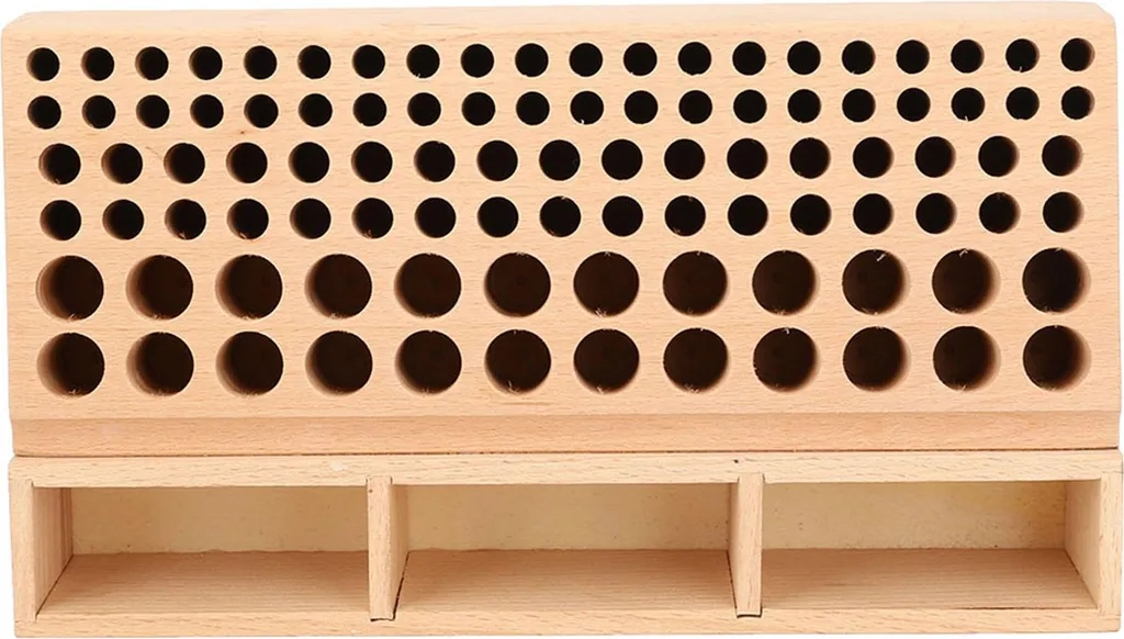 Étagère à outils en cuir avec 98 trous - Support de rangement en bois