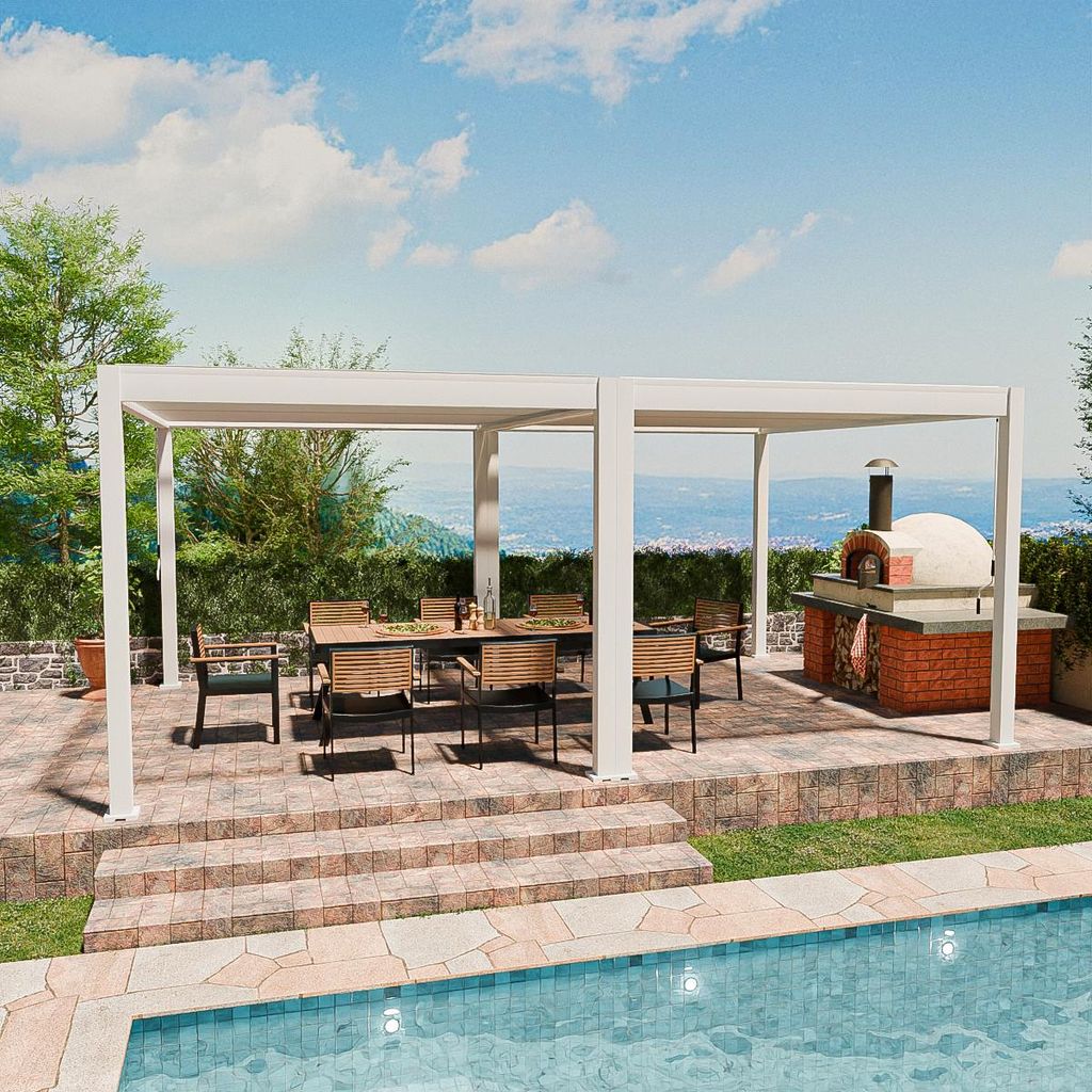 Classic | Pergola Aluminium freistehend | 4 x 6 M | weiß