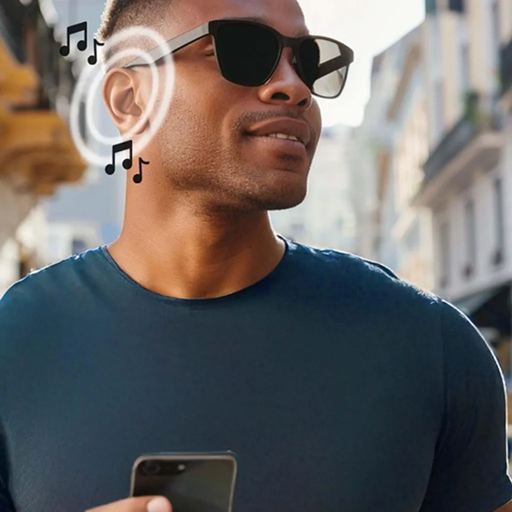 Lunettes de soleil connectées Bluetooth avec haut-parleurs oreilles libres - 4
