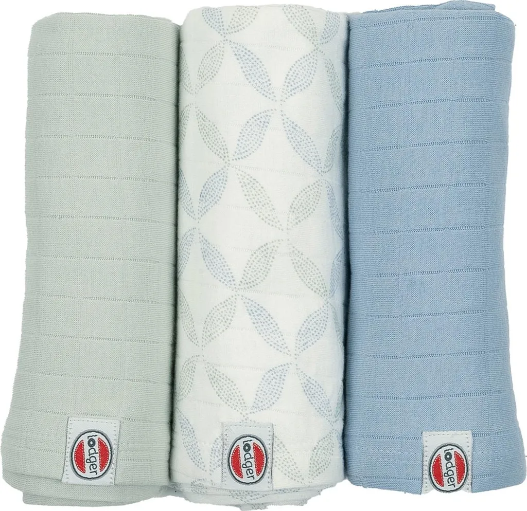 Lodger Lingettes Hydrophiles 70x70 cm Matcha Peppermint - Lot de 3