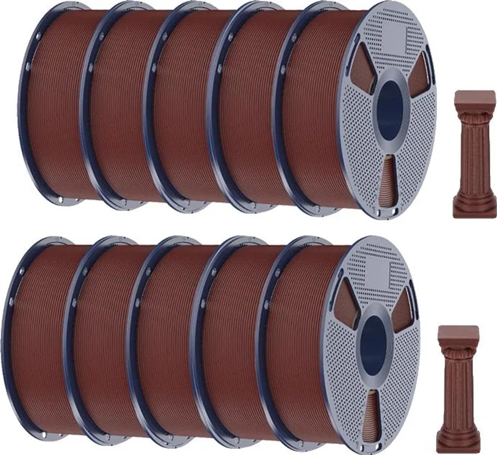 Filament PLA haute vitesse effet marbre rouge brique finition mate