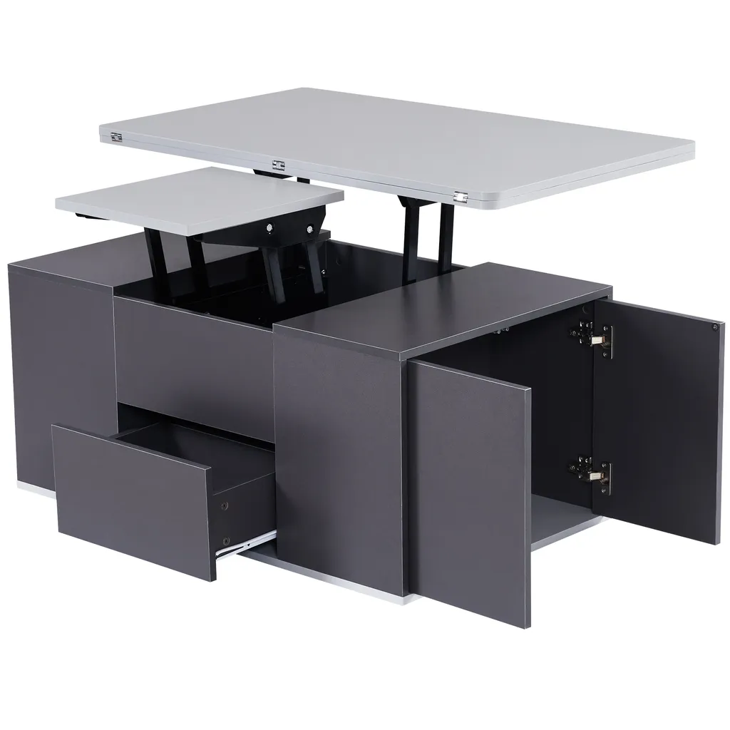 Table basse d'appoint avec 2 bureaux relevables et 2 tiroirs
