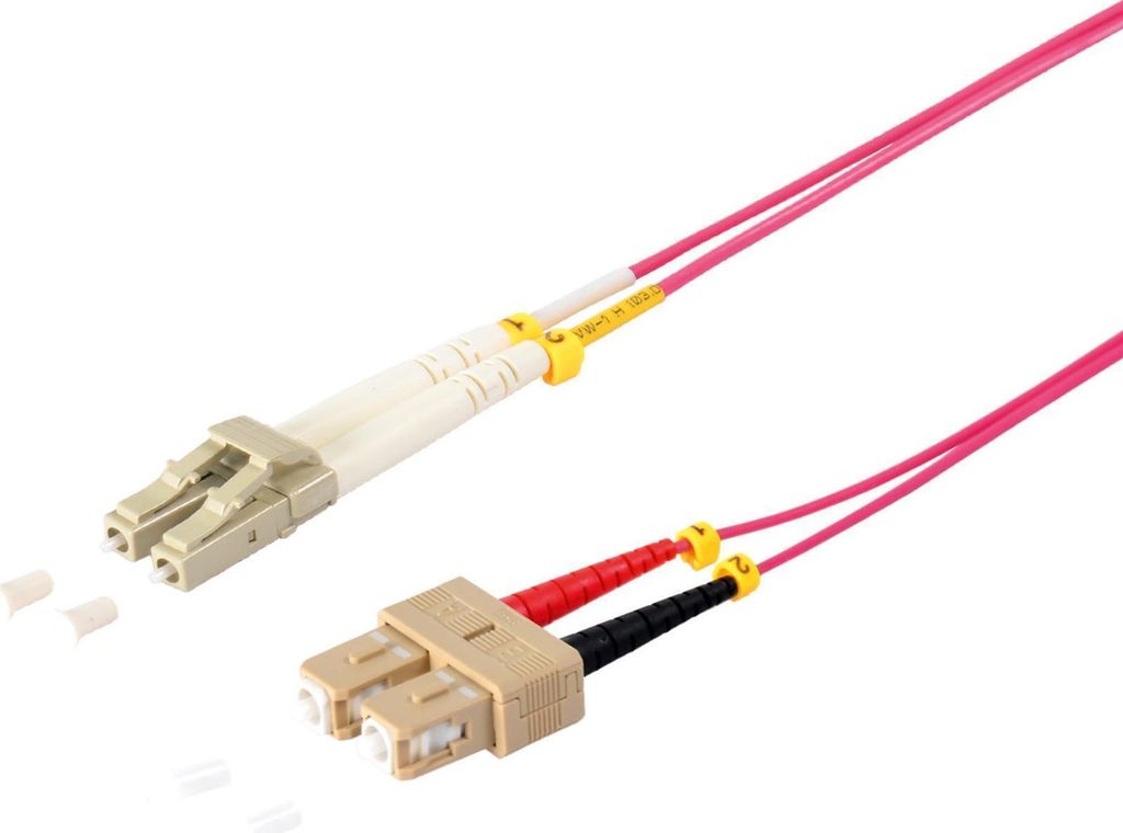 Duplex Patchkabel LC/SC 50/125μ, OM4 violett, 5,0m