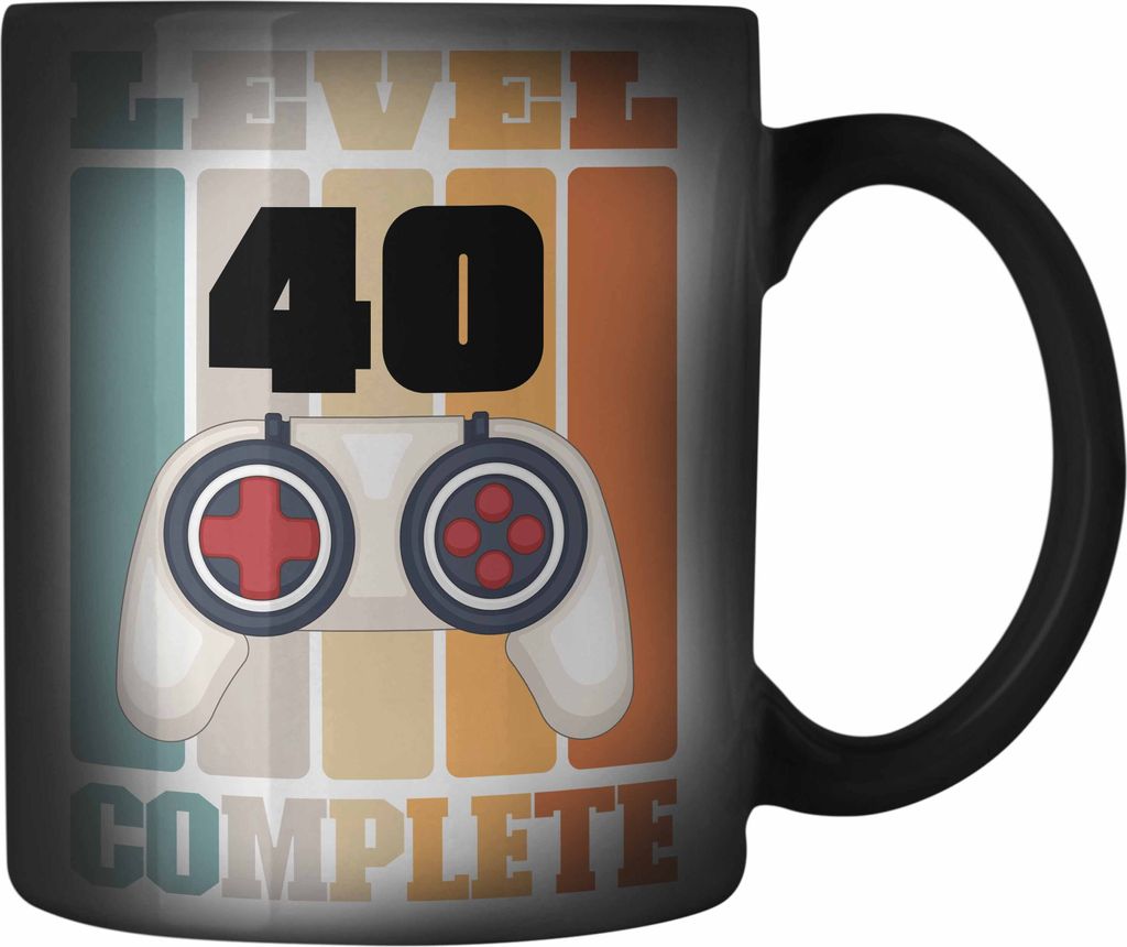 Trendation - 40. Geburtstag Farbwechsel Zauber-Tasse Mann Geschenk 40er Geschenkidee 40 Mutter Vater Männer Lustig Geschenke Gamer Geschenke (Sch...