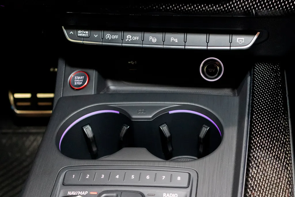 Console porte-gobelets LED éclairée Audi A4 8W A5 F5 - Accessoire Origine