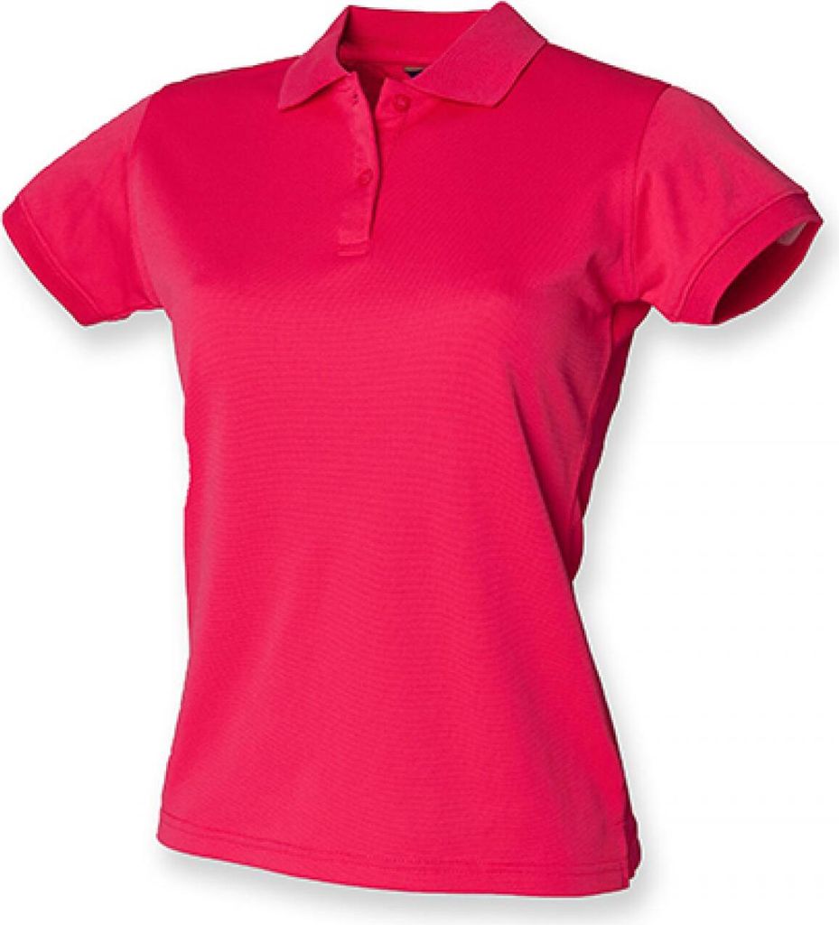Henbury H476 | Damen Coolplus Wicking Polo Shirt / Mikro-Piqué - Farbe: Bright Pink - Größe: XL