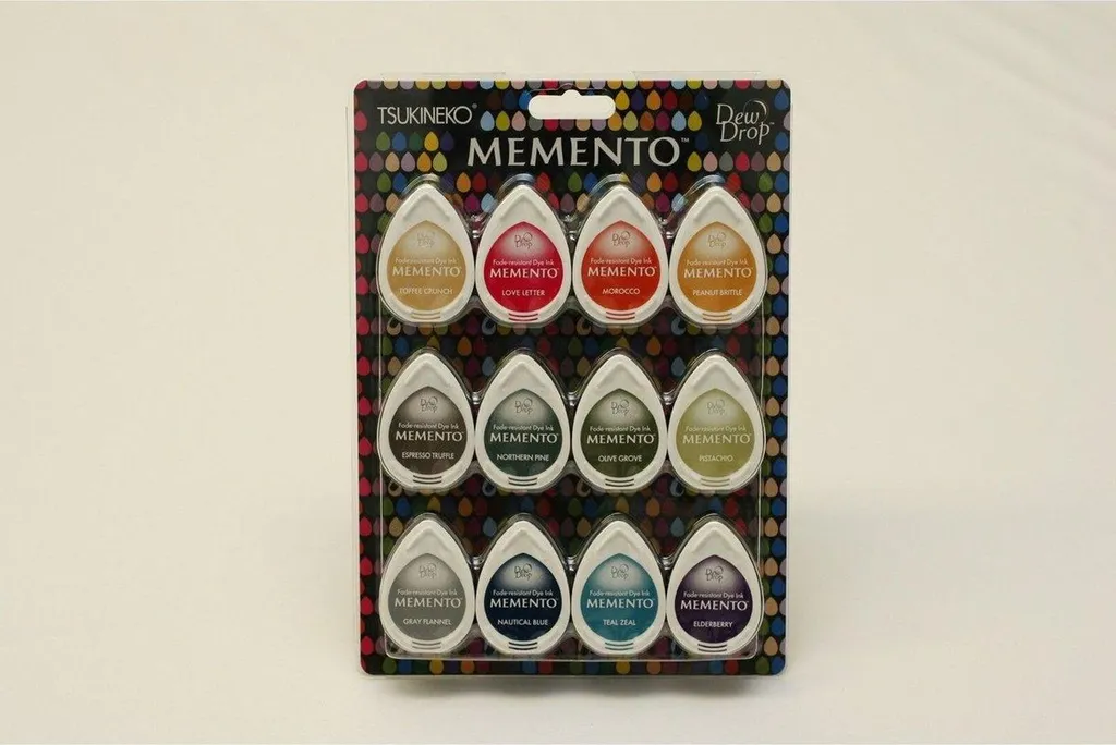 Tsukineko Memento Dew Drop Cones de neige - Set de 12 tampons encreurs