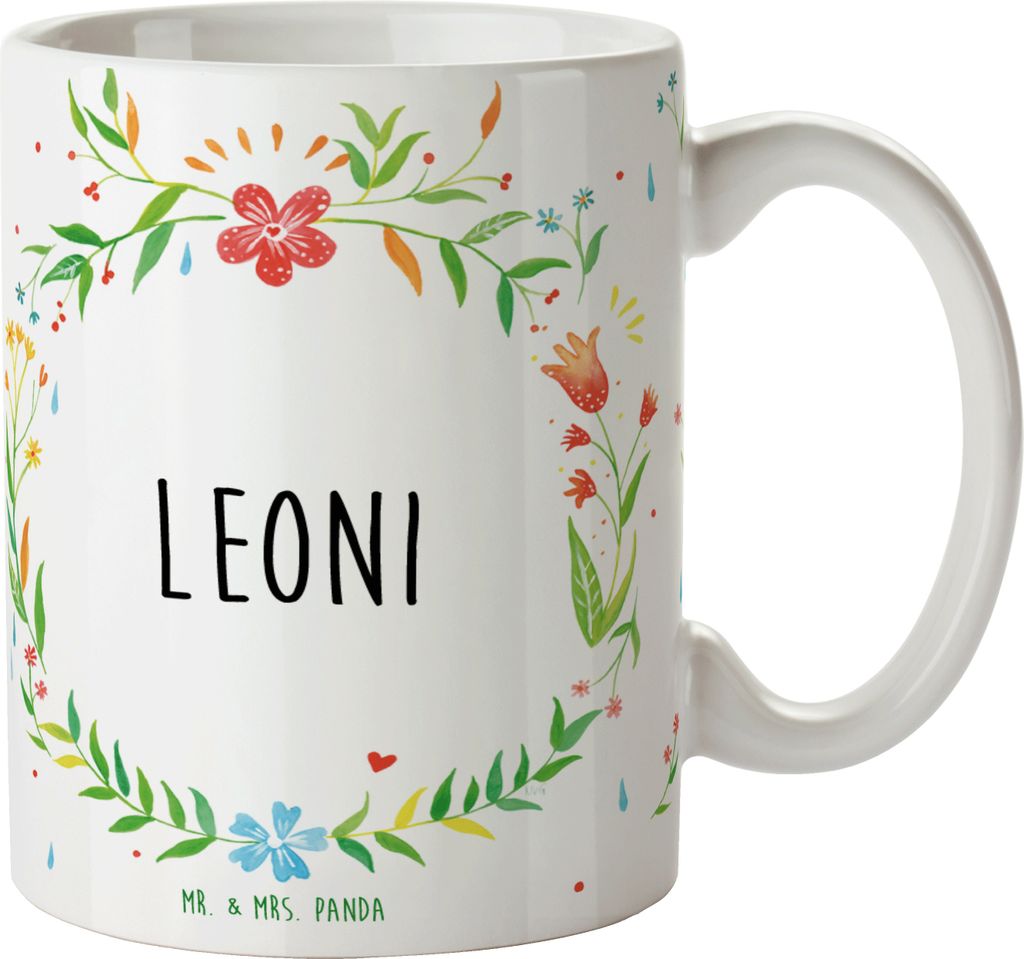 Mr. & Mrs. Panda Kaffeetasse Leoni - Geschenk, Tasse, Teetasse, mit Spruch, haferl, Becher