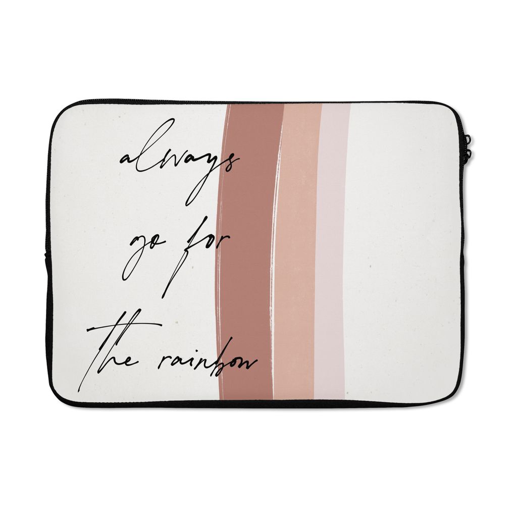 MuchoWow Laptop Hülle 14 ZollRegenbogen - Immer auf den Regenbogen zugehen - Zitate - Text Laptoptasche - Laptoptasche - Stoßsicher - Schutzhaube
