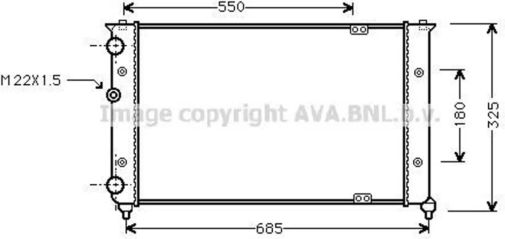 Radiateur de refroidissement moteur pour Polo (6V) et Caddy II (9K)