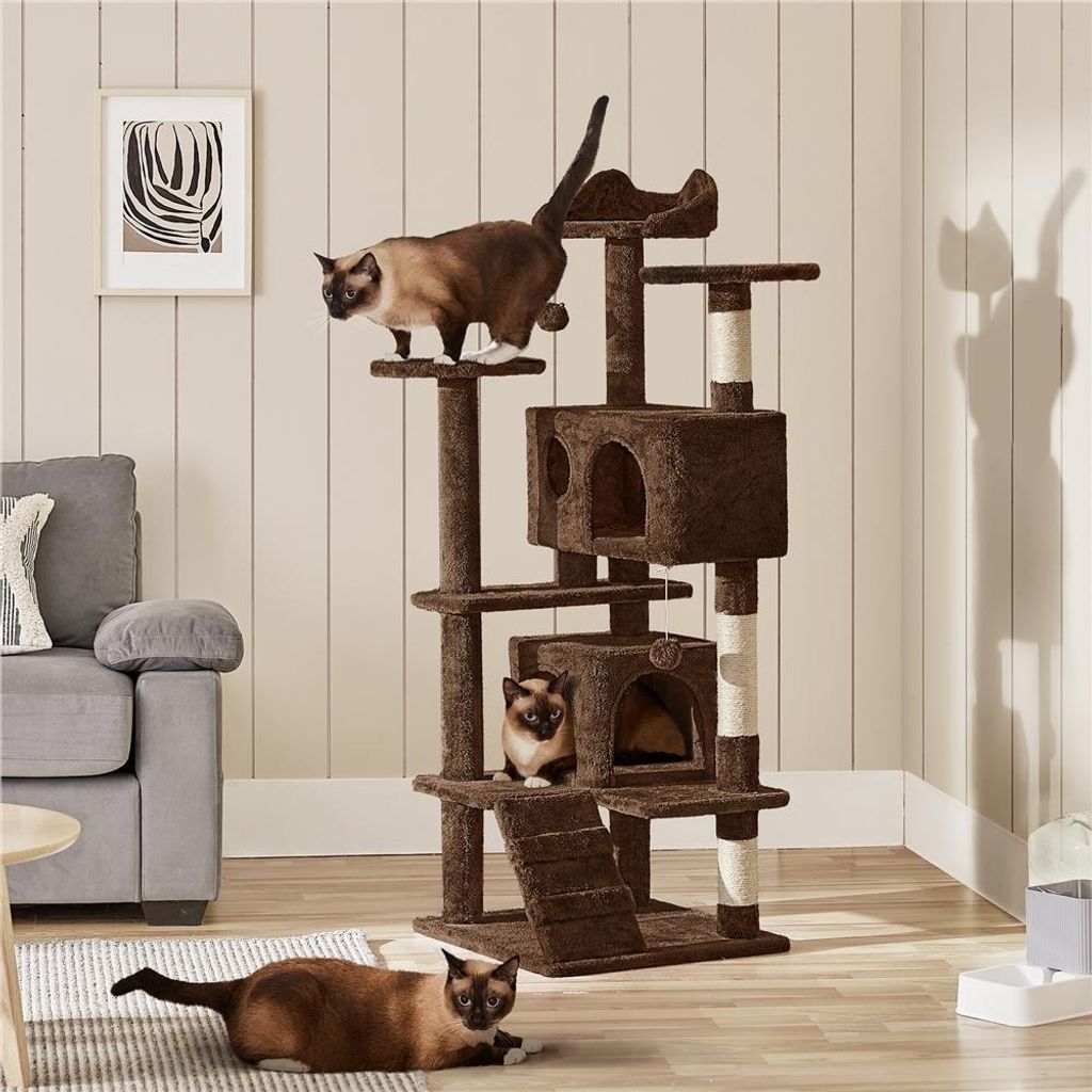 Yaheetech Kratzbaum Kletterbaum 139 cm H, Katzenbaum mit 3 Produktbild 