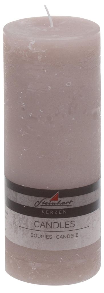 Stumpenkerze "Raureif" Taupe 200/78 mm Produktbild 