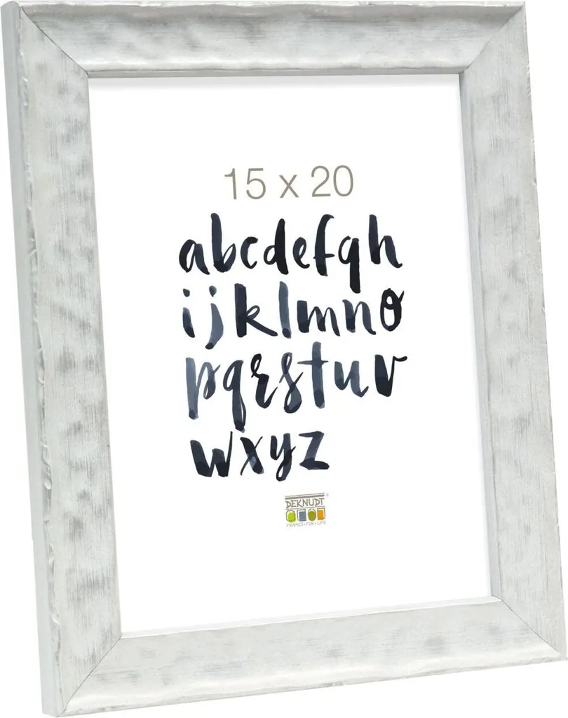 S46HF1 Cornice in legno bianco con superficie ondulata 20x28 cm