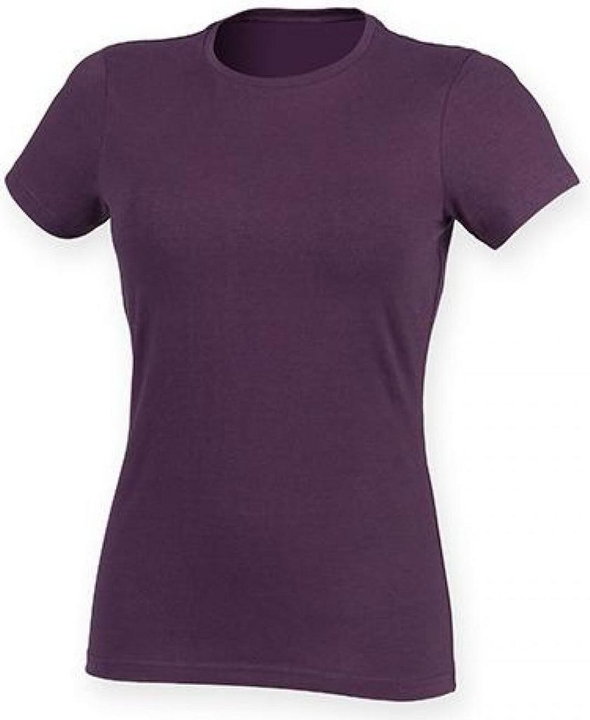 SF Women SK121 | Damen Feel Good Stretch T / weiches Tragegefühl - Farbe: Deep Purple - Größe: L