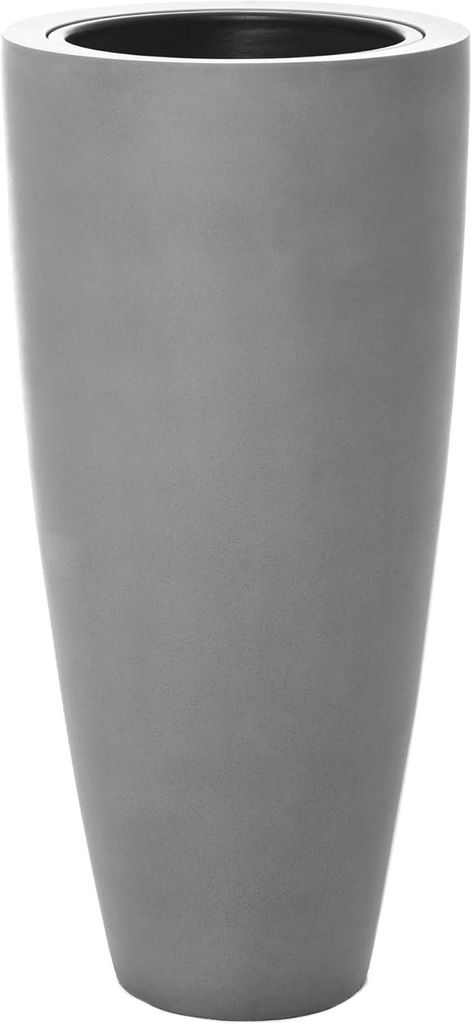 VIVANNO Pflanzkübel Fiberglas CITY Rund, Betongrau Produktbild 
