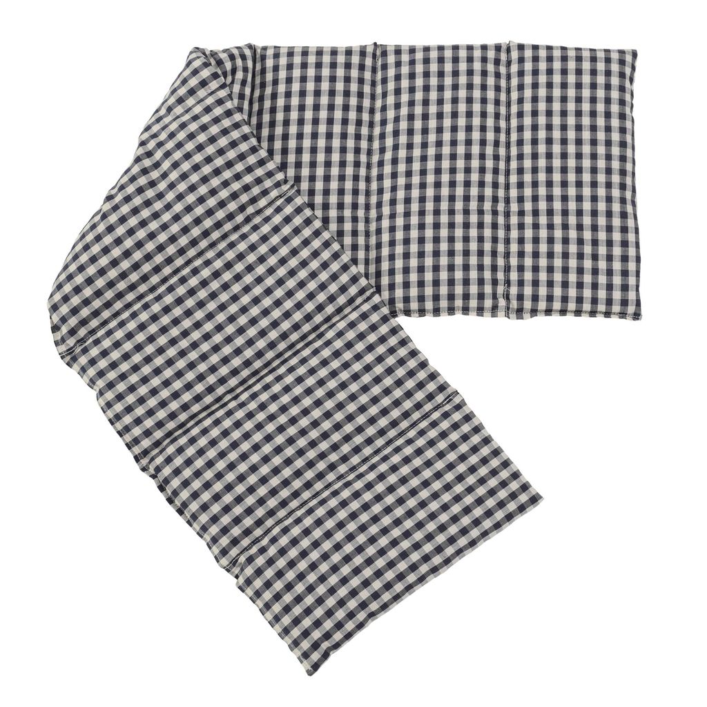 Rapssamenkissen XXL 8-Kammer, 75x20cm - Bio Stoff blau-weiß - Wärmekissen Körnerkissen