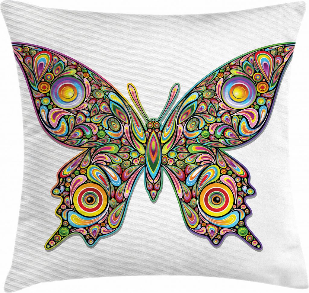ABAKUHAUS Psychedelisch Kissenbezug, Schmetterling, Seitenschläferkissenhülle ohne Kissen mit Reißverschluss und Beitseitigem Druck Waschbar, 45...