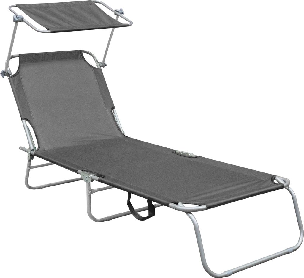 Aga Garten-Liegestuhl MR4254-Grey mit Baldachin Produktbild 