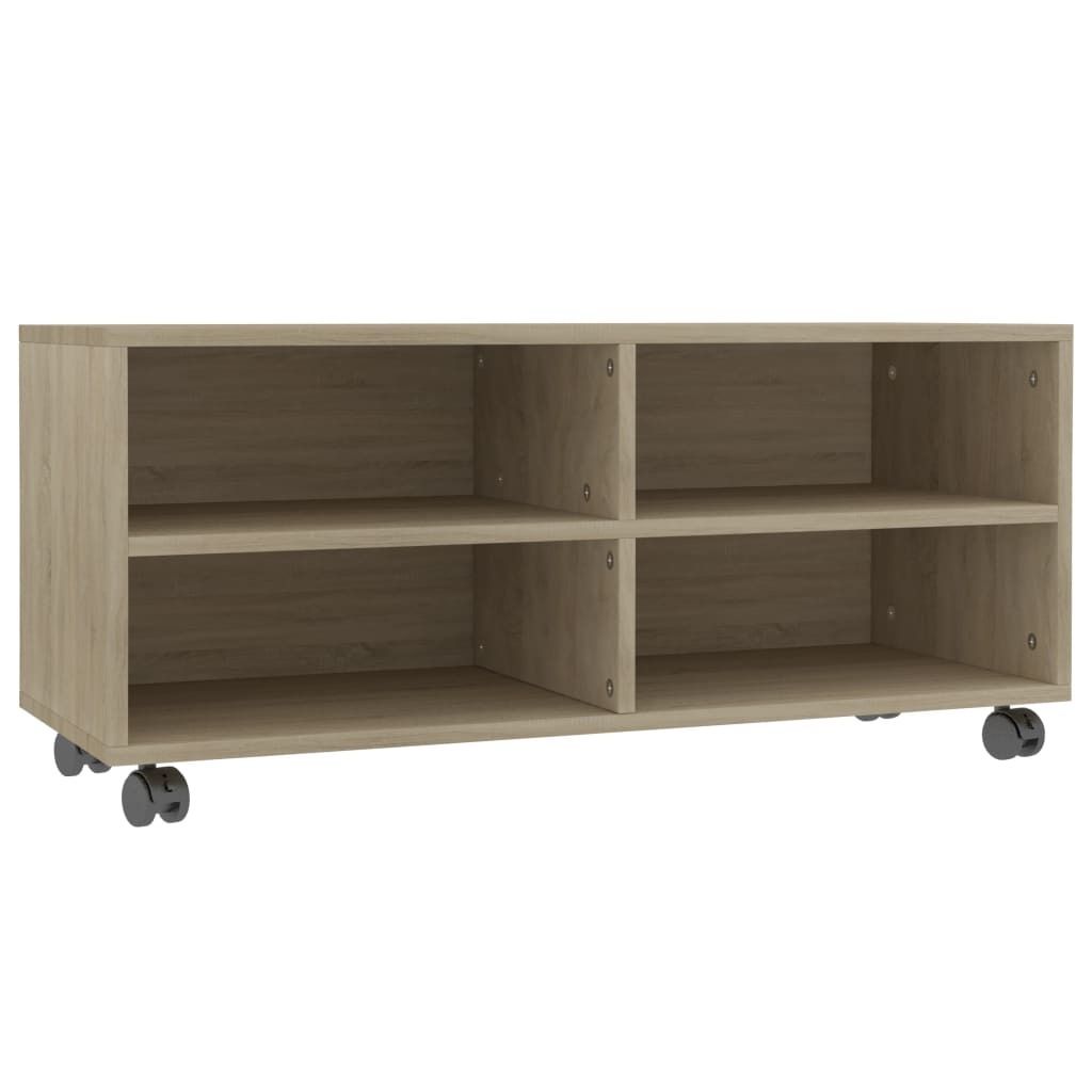 vidaXL Szafka pod TV na kółkach dąb sonoma 90x35x35 cm Zdjęcie produktu 