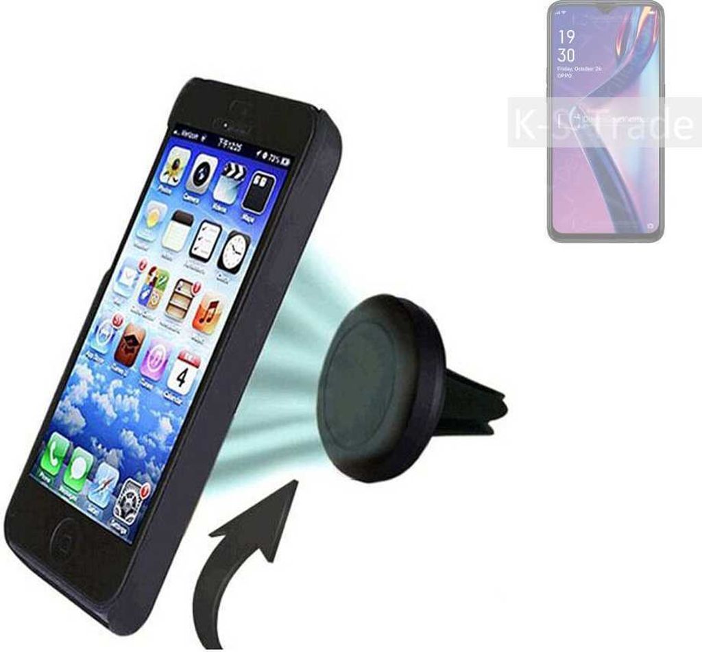 K-S-Trade Kompatibel mit Oppo A12 Auto Handy Halterung KFZ Halter Lüftungsgitterhalterung Air Vent mount Smartphone Halter
