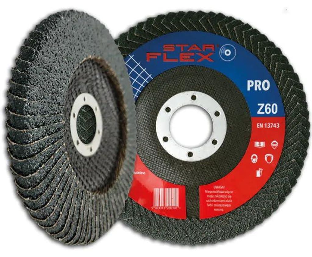 LogistSystem Profi-Fächerscheibe ∅ 125mm Korn 60 für Metall Stahl Edelstahl 1 Stück T27