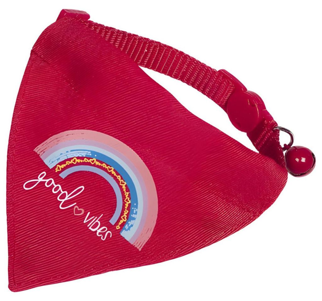 Nobby Katzenhalsband mit Tuch Good Vibes rot Produktbild 