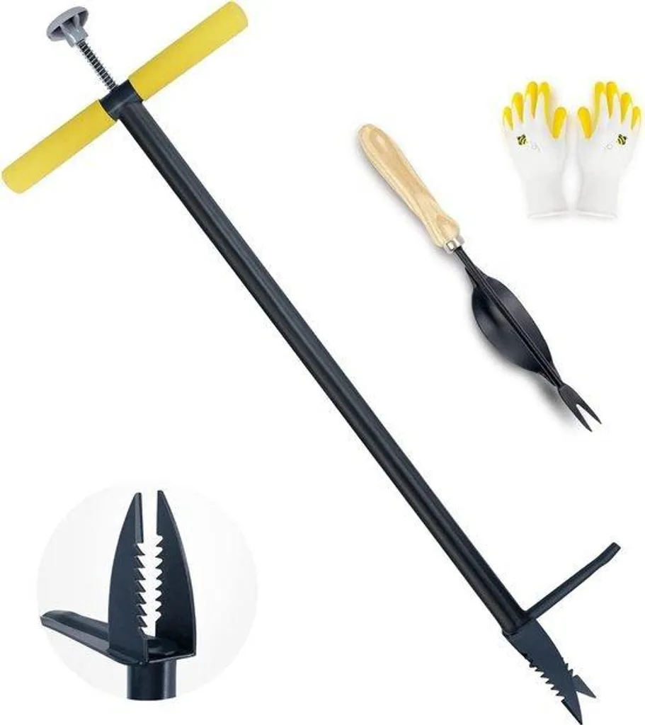Désherbeur manuel ergonomique 102 cm avec pédale et gants de travail