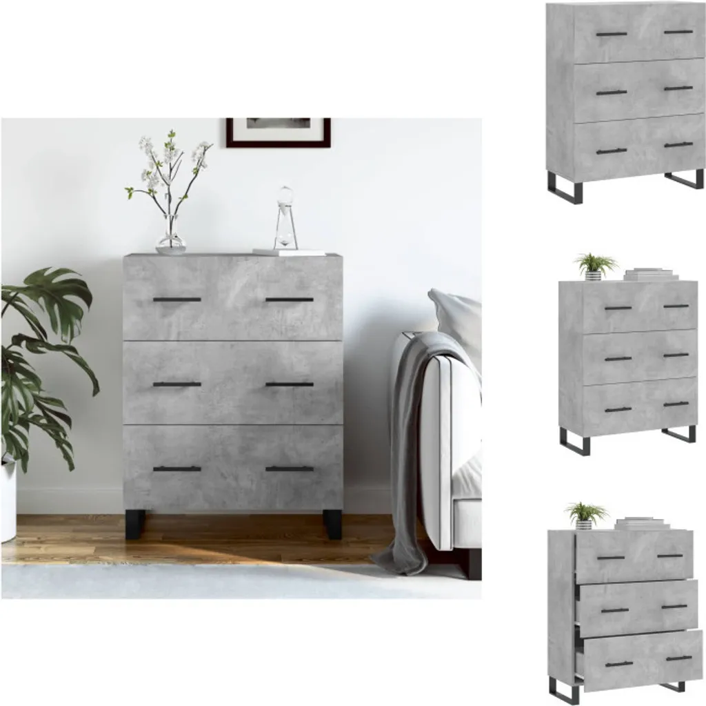 vidaXL Credenza Legno Grigio Cemento 69,5x34x90 cm | Mobile Buffet