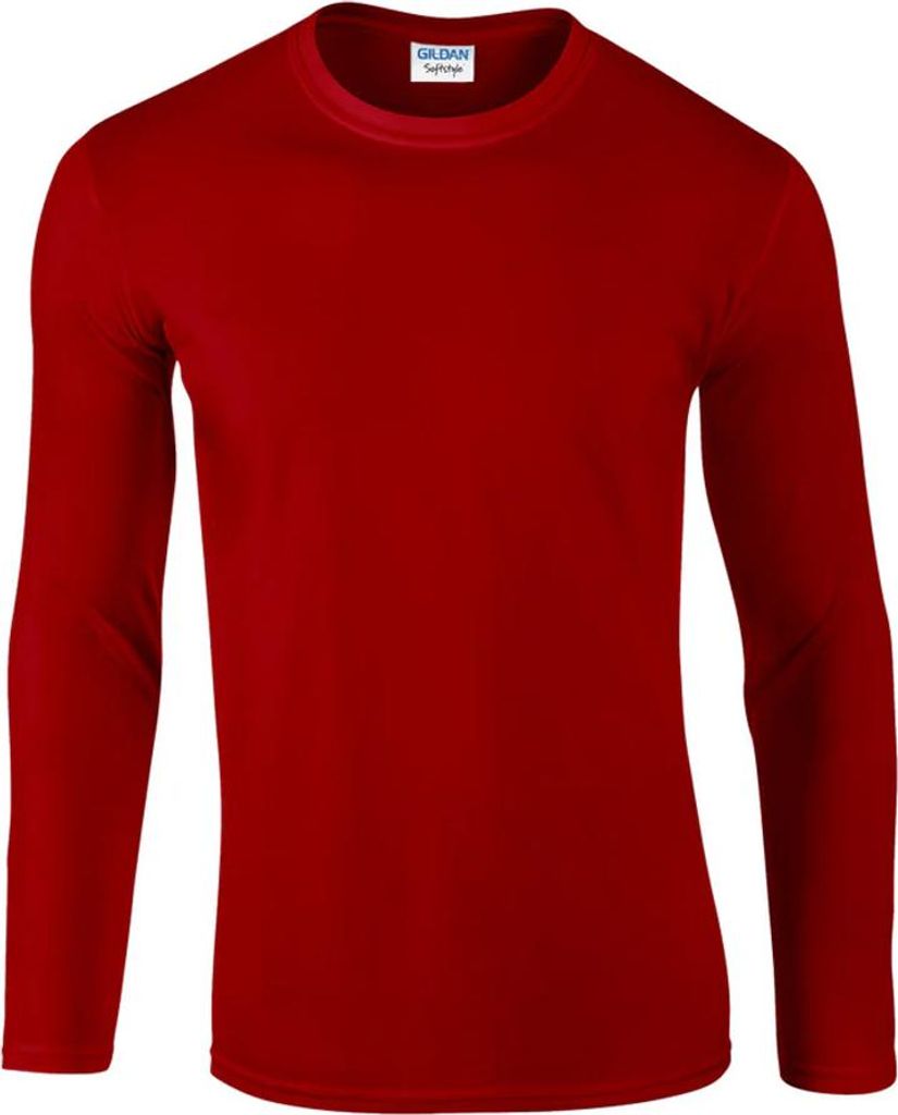 Gildan - "Softstyle" T-Shirt für Herren/Damen Uni Langärmlig LT1372 (L) (Rot)