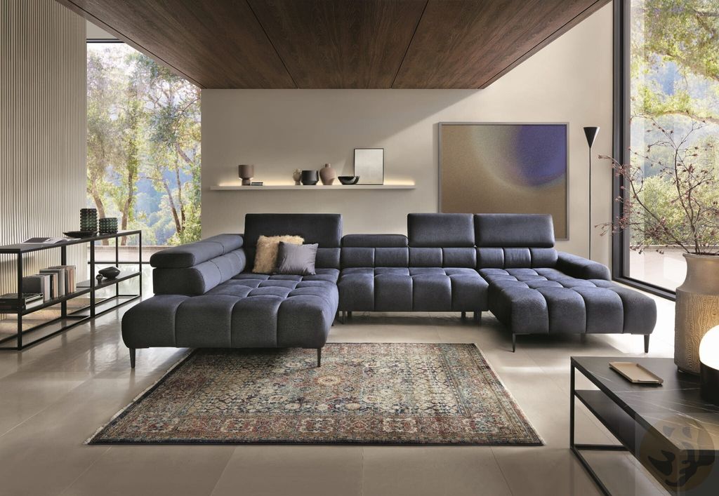DOMO-HOME Ecksofa PLAZA L mit Elektrischer Sitzverstellung 300x216cm | U-Form Sofa mit Verstellbaren Kopfstützen | Hochwertiger Polsterung | Farbe...