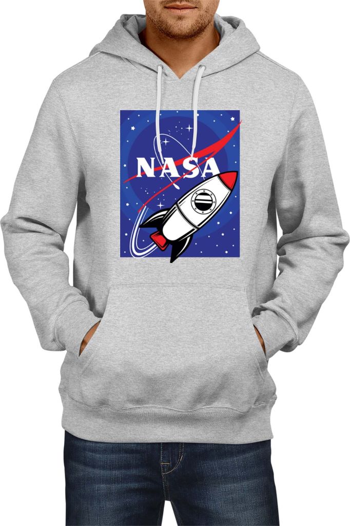 Herren Kapuzenpullover Nasa Space Theme Nasa 009, Man XL / Grau