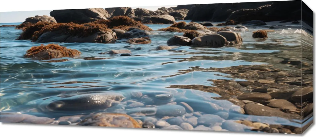 Tableau 70 x 30 cm Harmonie côtière - Décoration murale marine panoramique