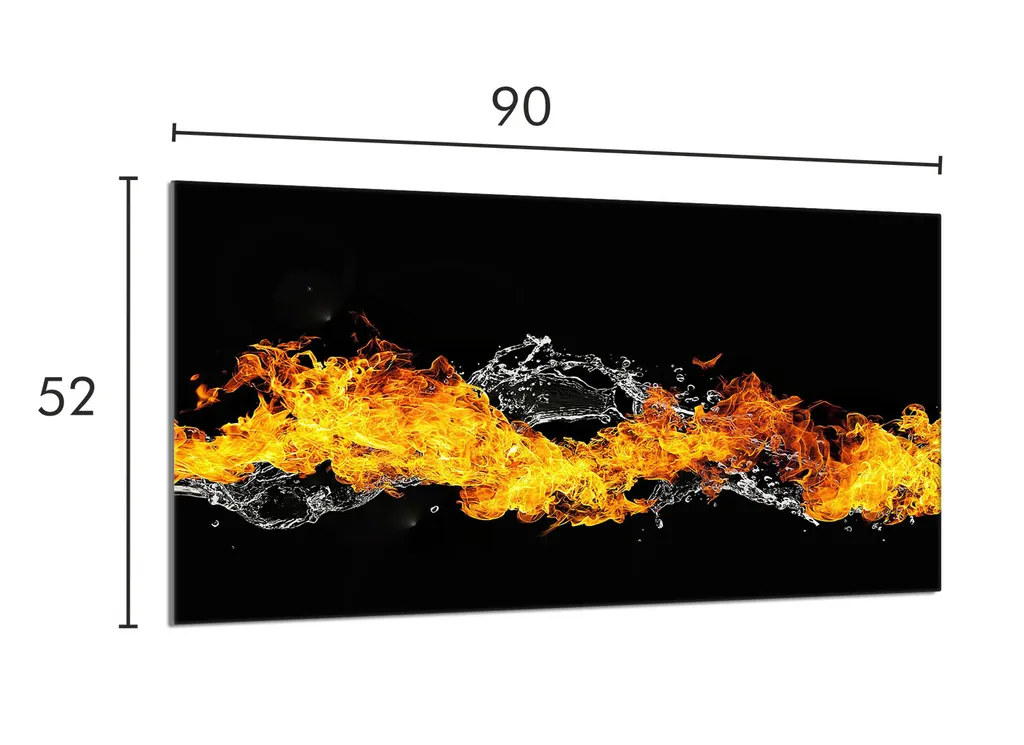 Coprifornelli 90x52 Vetro Temperato Tagliere Universale Acqua Fuoco - 2