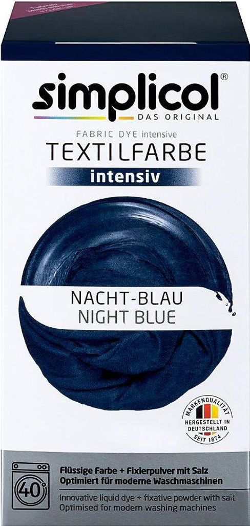 Tintura tessile intensiva (18 colori), blu notte 1808, blu Immagine del prodotto 