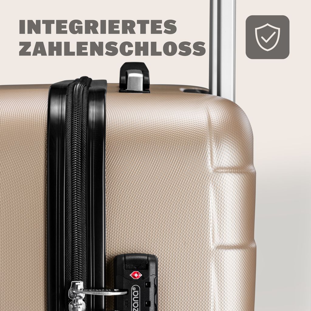 Monzana Reiskoffers Exopack 3-delig Champagne ABS Monzana Reiskoffers Exopack 3-delig Champagne ABS