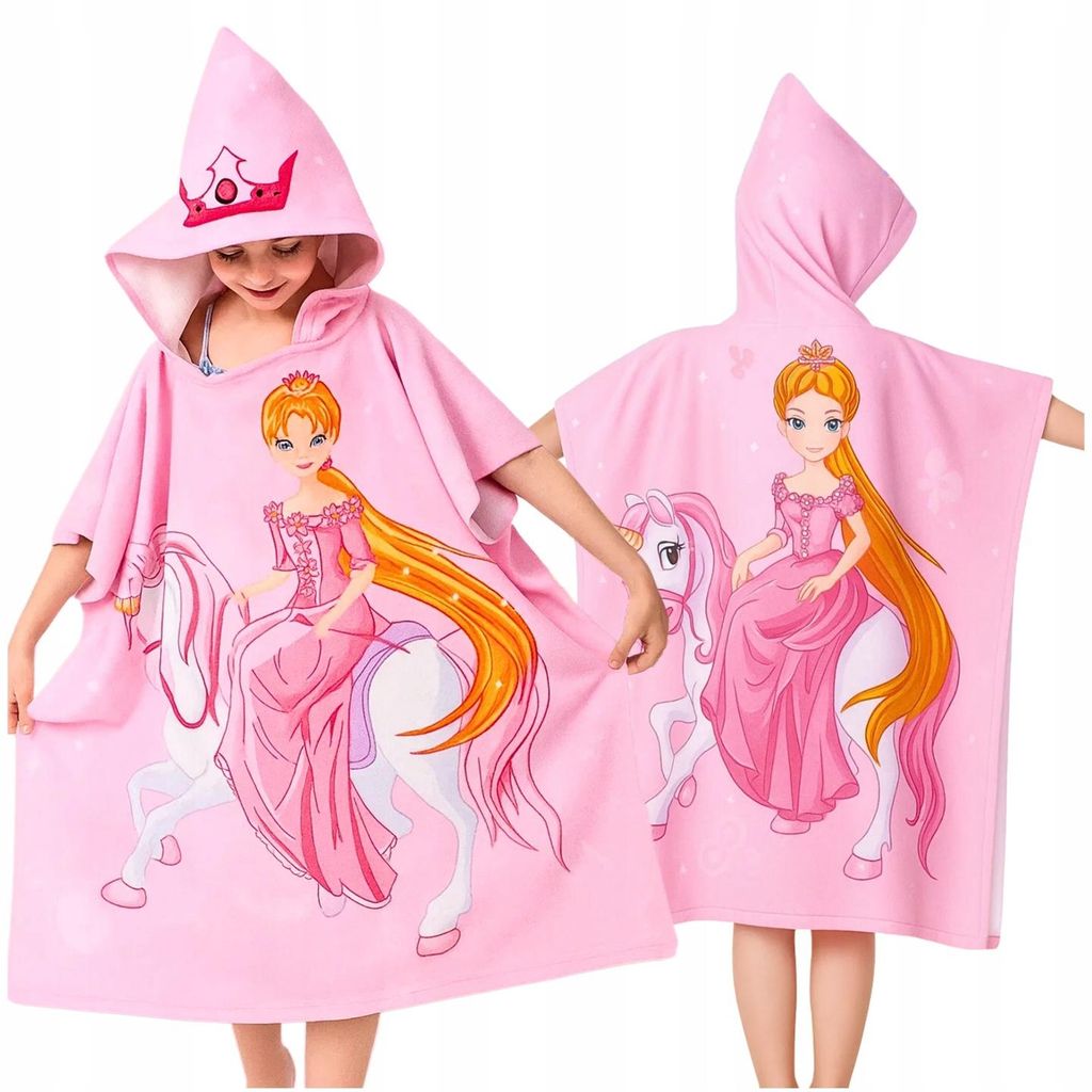 Kinder-Poncho-Handtuch mit Kapuze 120x60 cm – Schnelltrocknendes Strandtuch für Kinder