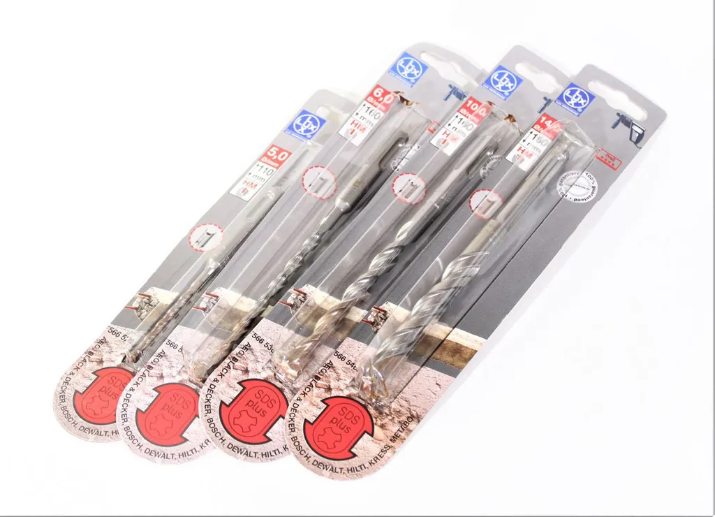 Set 4 Punte LUX SDS Plus HM 5-14mm | Foratura Calcestruzzo Professionale