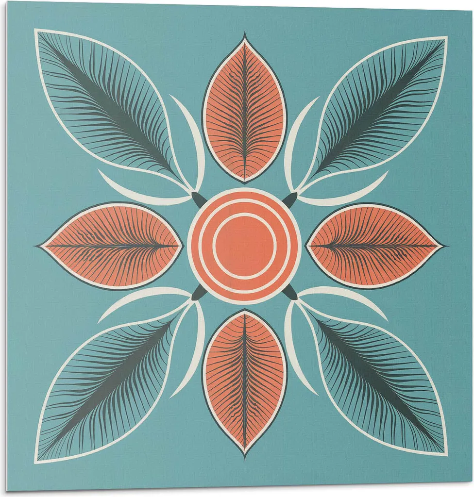 Decorazione Murale 3D Autoadesiva Floreale - 4 Pannelli 50x50 cm Top