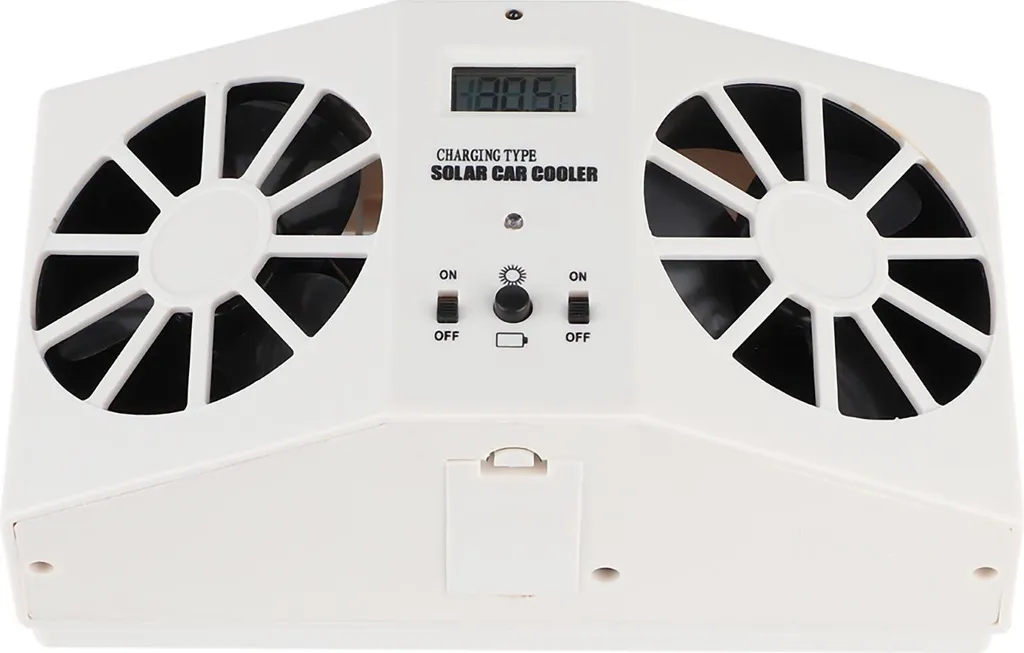 Ventilateur de radiateur solaire voiture blanc pour parking au soleil