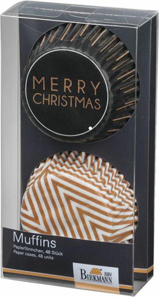 Birkmann Christmas Glamour I Muffin-Papierförmchen, 48 Stück, Cupcakeförmchen, Backförmchen, Papierbackförmchen, Papier, Ø 7 cm, 440722